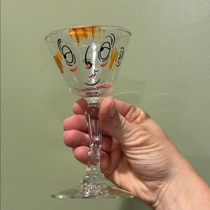 Hand-Painted Face Design Glass